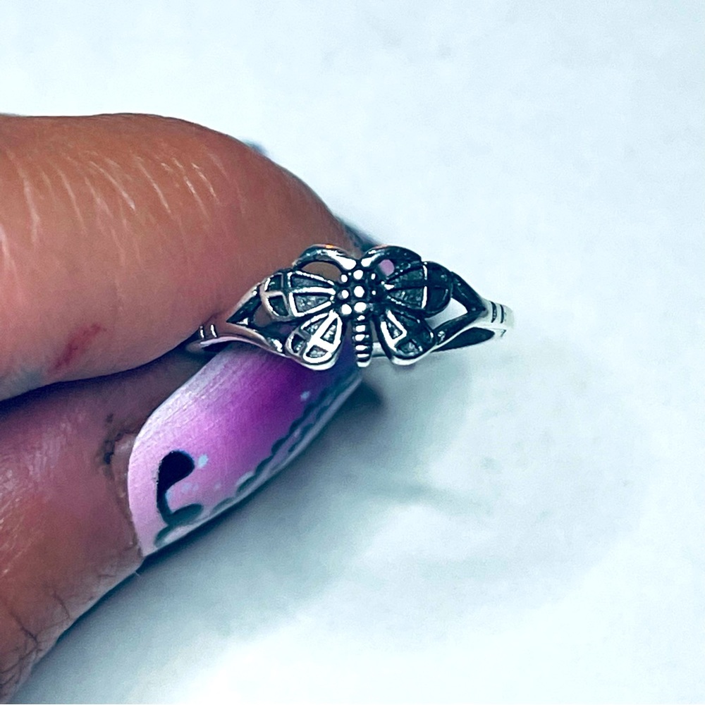 New Sterling Silver Handmade Moth Minimalist Bohemian Vibes Gothic Ring 6 - Picture 3 of 10